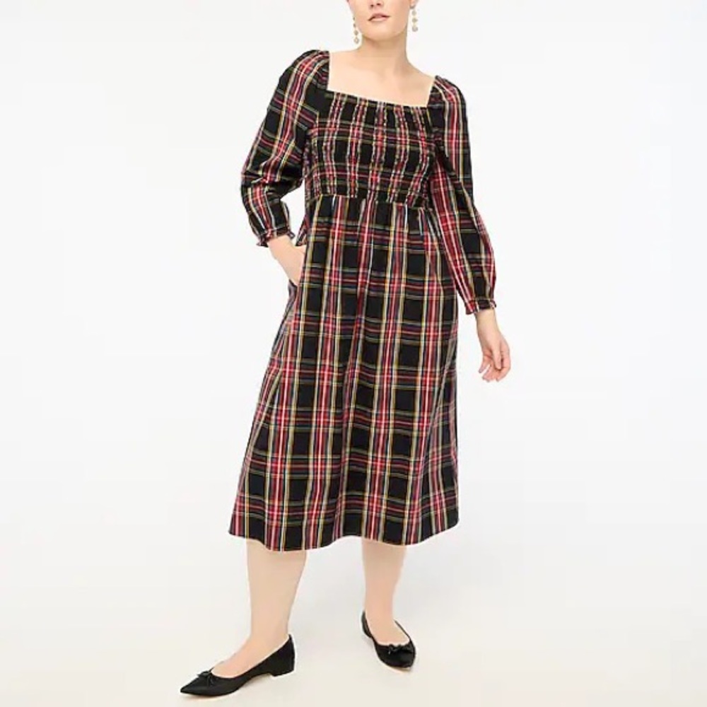 Tartan Smocked Midi Dress *NO OFFERS*